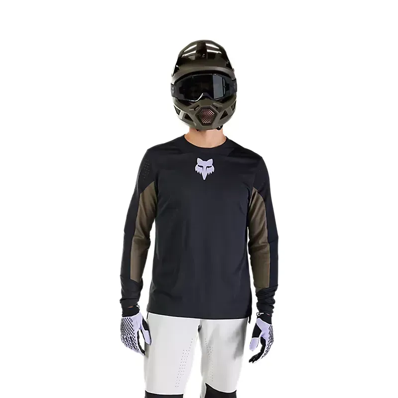 Fox Defend Park Long Sleeve Jersey in Black-2