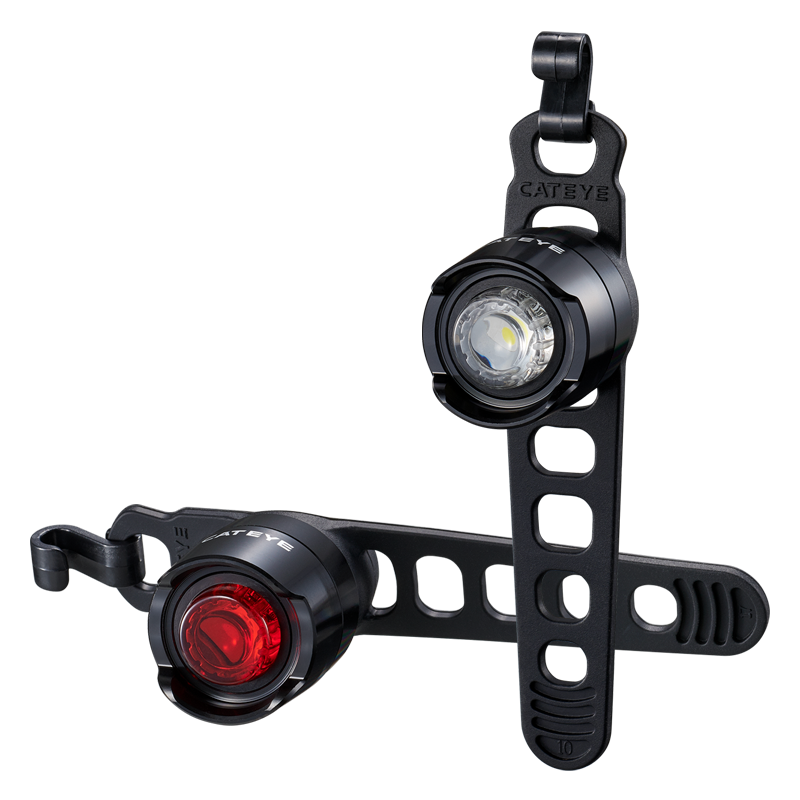 Cateye Orb II Rechargeable Front and Rear Light Set Size in Black