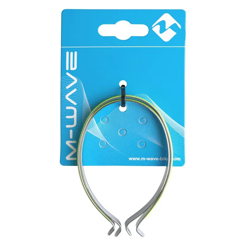 M-Wave Leg Bands Steel Pant Clips With Reflective Strips