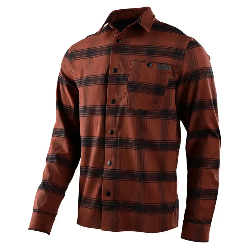 Troy Lee Designs Grind Stripe Flannel Shirt in Russet