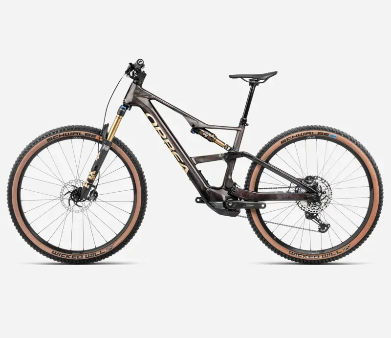 Orbea Rise SL M10 630W E-MTB In Cosmic Carbon View/Golden Sand Gloss-1