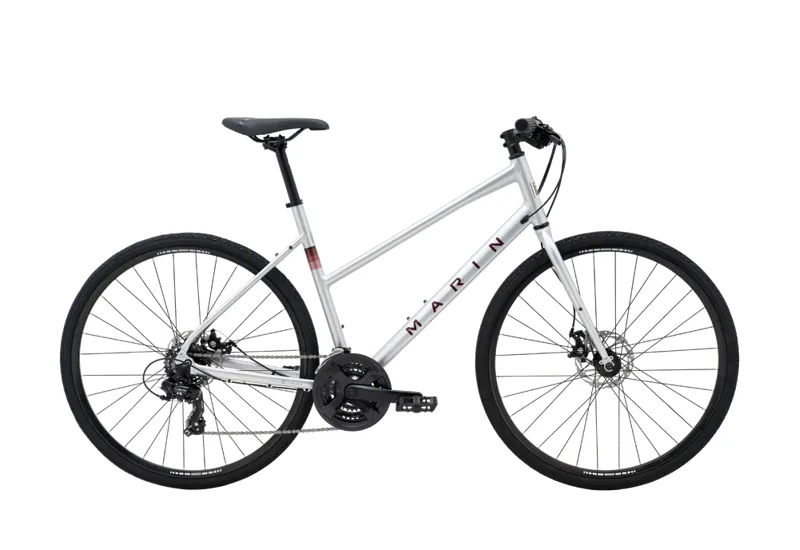Marin Fairfax 1 Step Through Hybrid Bike in Silver Red