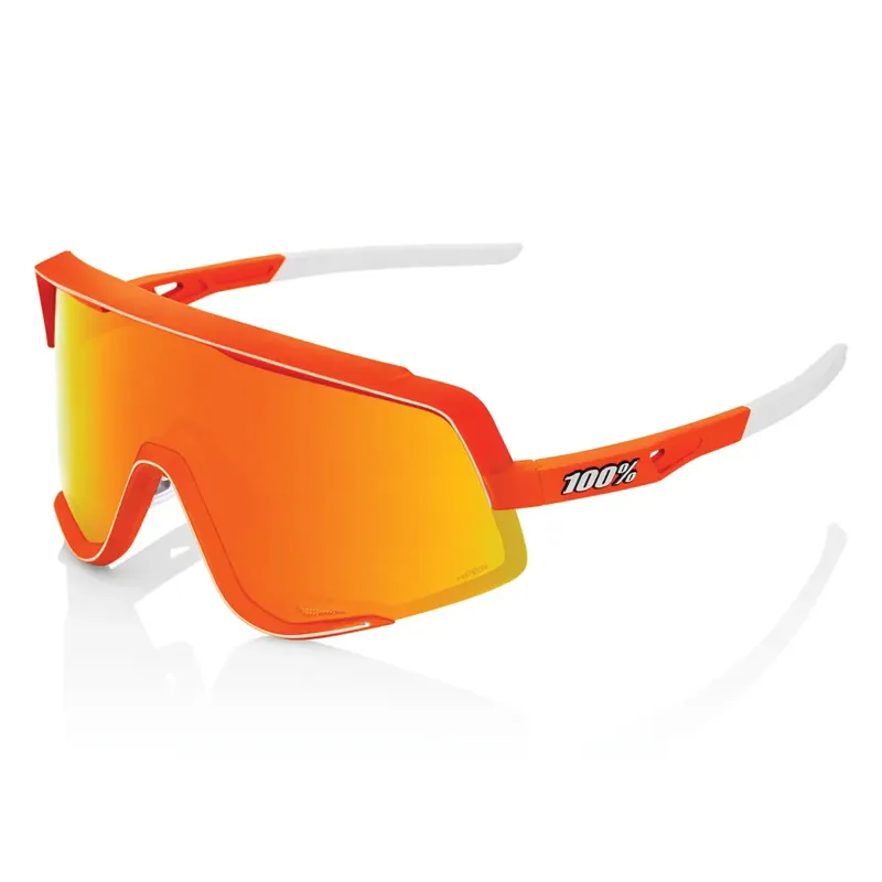 100% Glendale HiPER Red Lens Sunglasses in Neon Orange-2