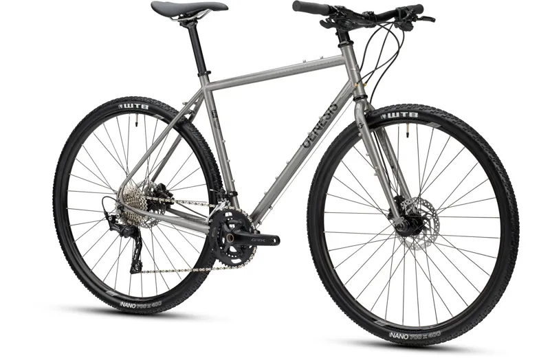Genesis Croix De Fer 20 Steel Flat Bar Gravel Bike in Silver-1