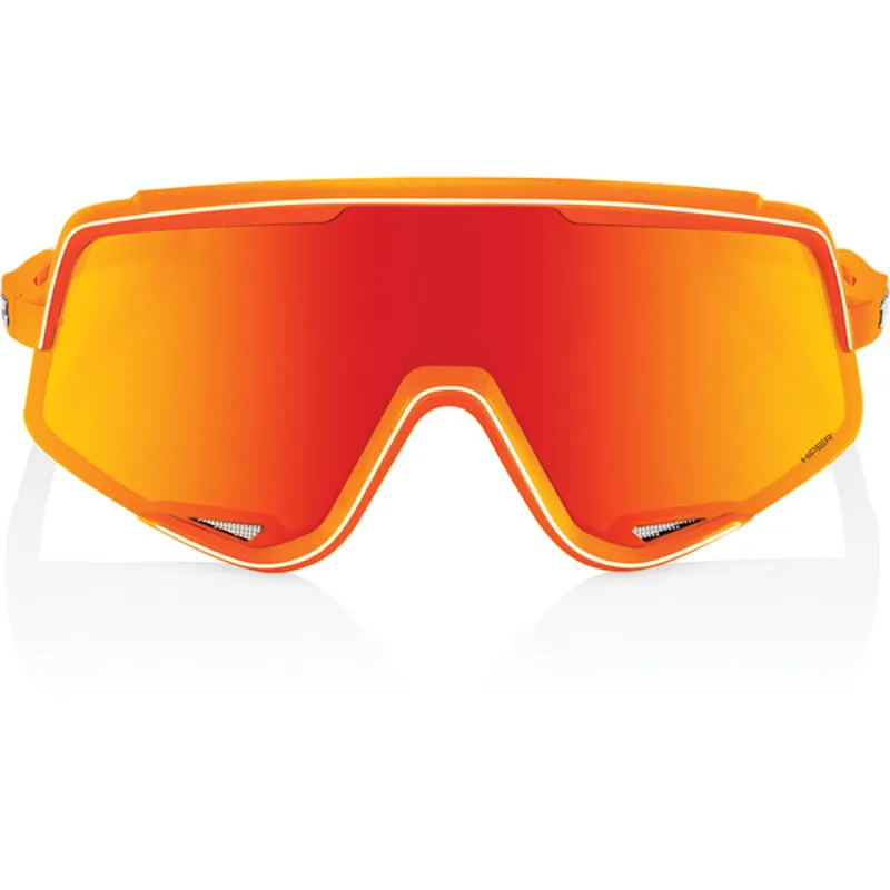 100% Glendale HiPER Red Lens Sunglasses in Neon Orange-1