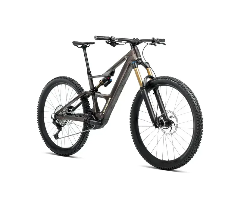 Orbea Rise Lt M-Team 420Wh E-Mountain Bike In Cosmic Carbon View/Golden Sand Gloss-1