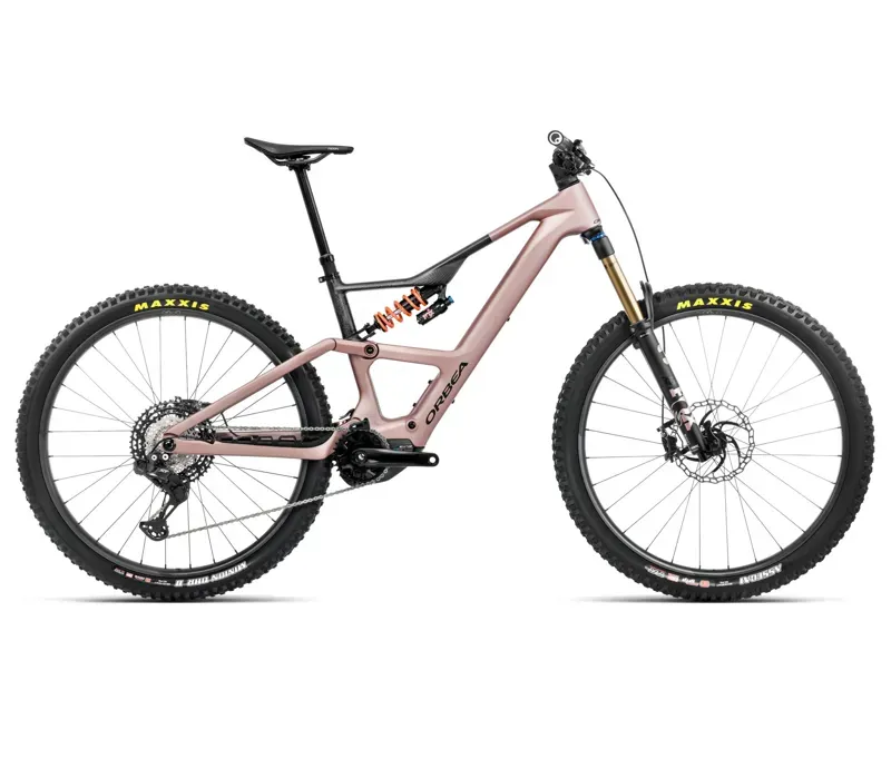 Orbea Rise Lt M-Team 420Wh E-Mountain Bike In Desert Rose/Carbon Raw Matt