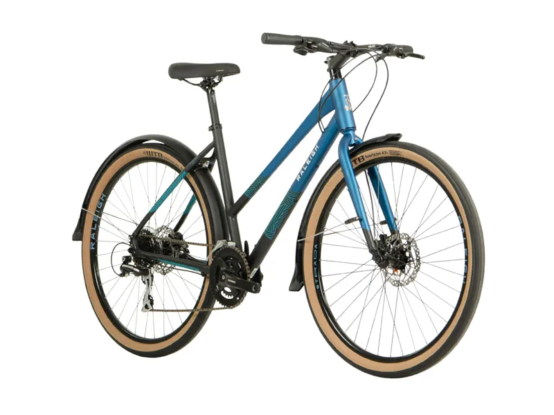 2020 Raleigh Strada City 650b Open Frame Hybrid Bike in Blue-7