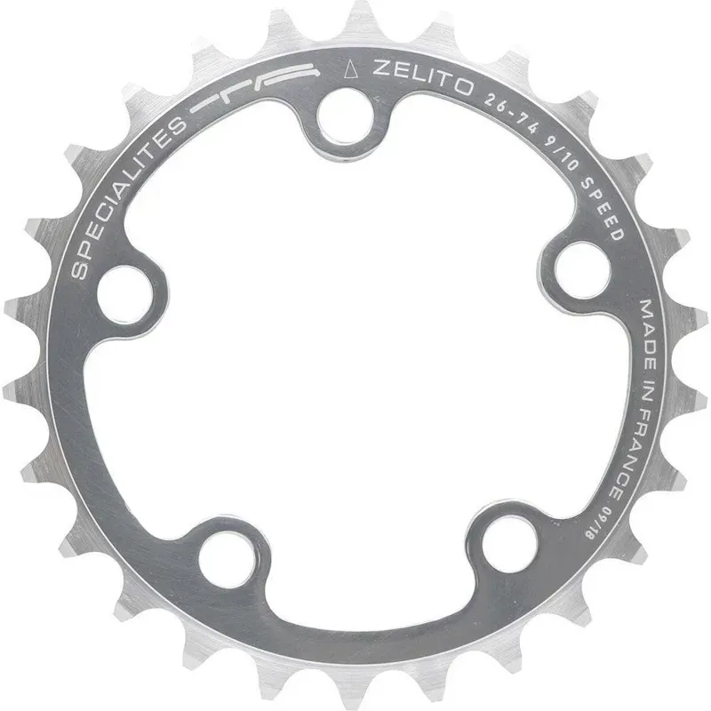 Ta 74-pcd 5-arm 8/9/10X Inner Chainring in Silver-4